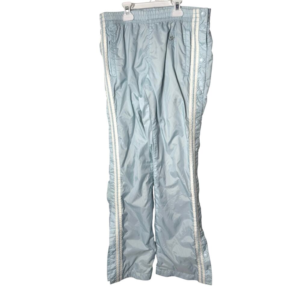 Vtg 90s Y2K Polo Jeans Ralph Lauren Baby Blue Snap Tearaway Track Pants M Sporty
